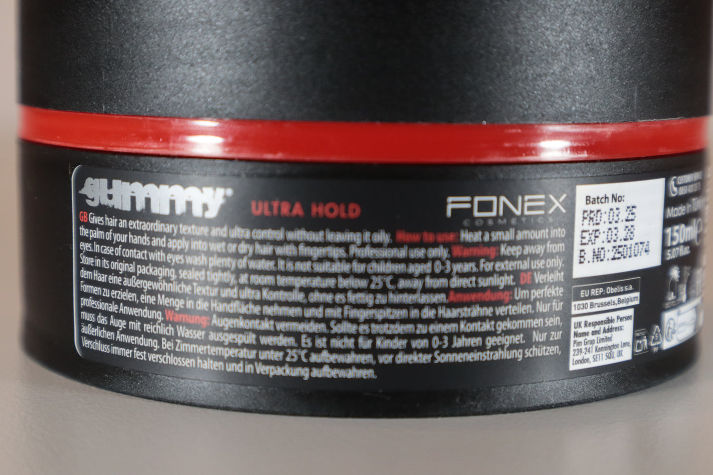 GUMMY STYLING WAX ULTRA HOLD 150ml RED