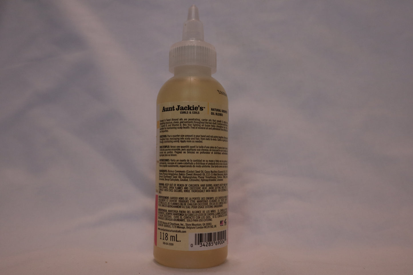 AUNT JACKIE'S NAT GROWTH OIL FRIZZ REBEL COCONUT & ALMOND OIL 118ml