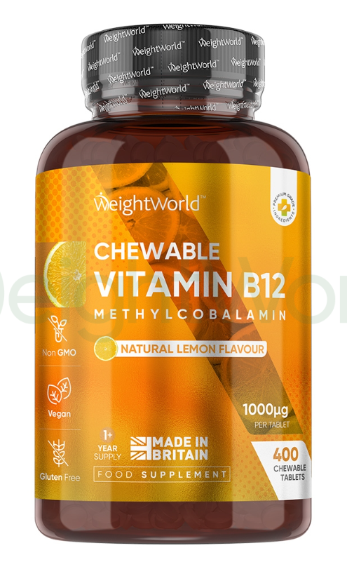 B12 Chewable Tablets 1000 µg 400 Chewable Tablets | For Natural Energy Levels