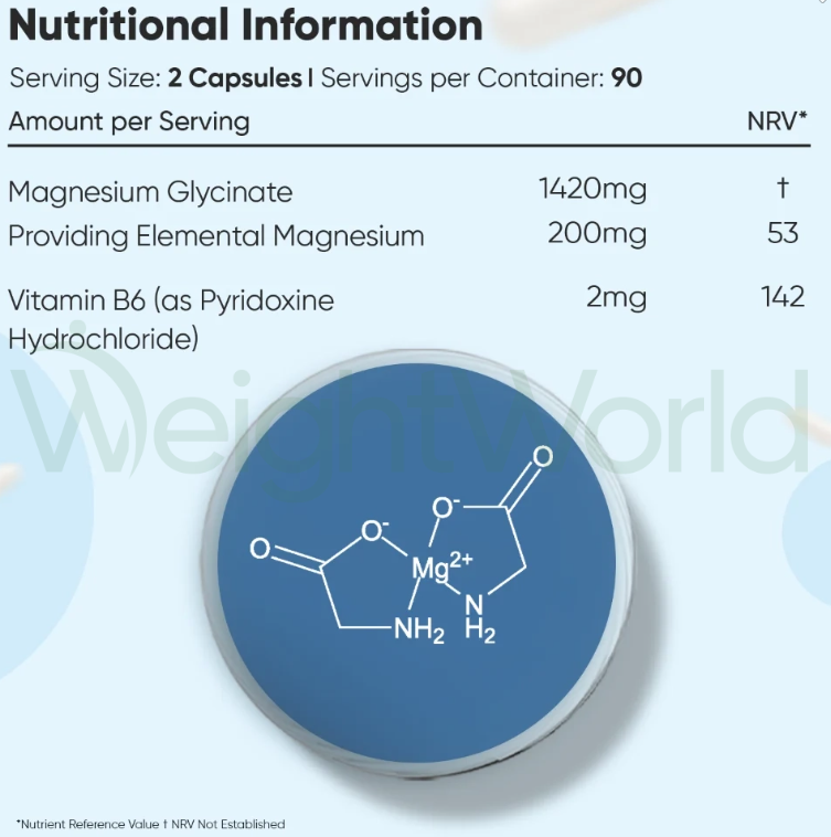 Magnesium Bisglycinate Capsules 1420mg 180 Capsules | High-Absorbing Electrolyte Supplement