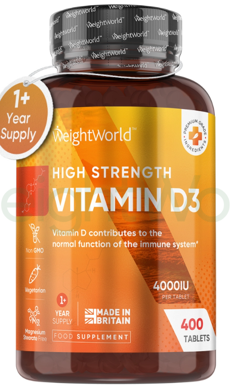 Vitamin D3 Tablets 4000IU 400 Tablets | Vegetarian Source of Vitamin D3
