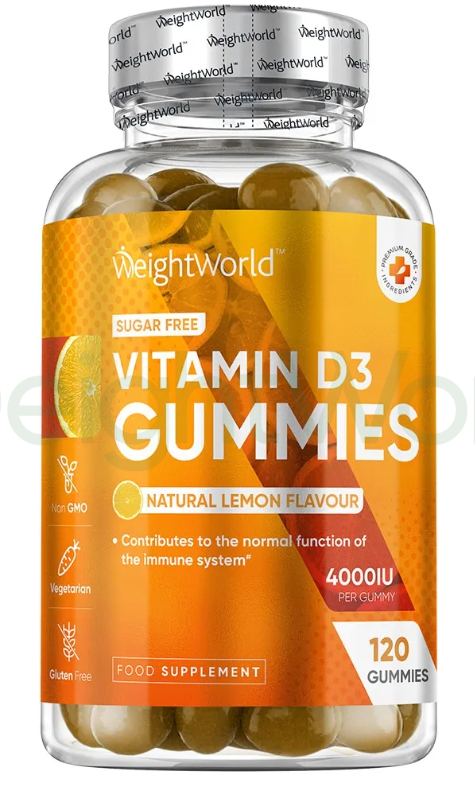 Vitamin D3 Gummies 4000 IU 120 Gummies | For Bones, Teeth & Muscles