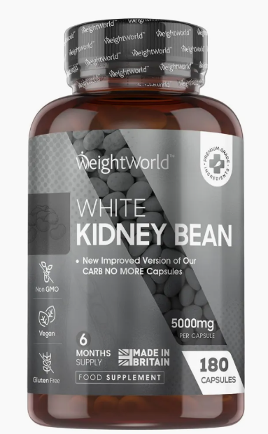 White Kidney Bean Capsules 5000mg 180 Capsules | For Blocking Carb Naturally