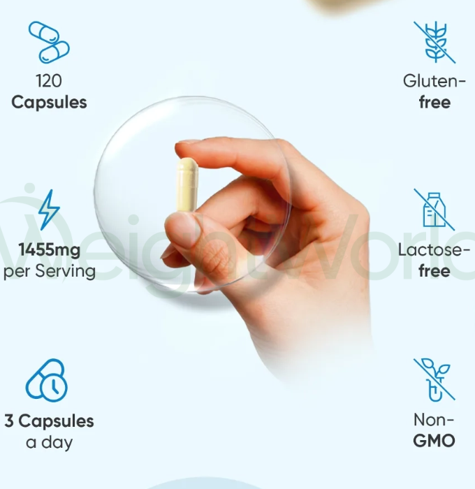 Pure Marine Collagen Capsules 1200mg 120 Capsules | High Absorbable Hydrolysed Collagen