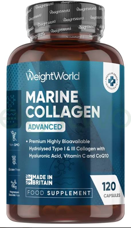 Marine Collagen Advanced With Hyaluronic Acid Capsules 1455mg 120 Capsules | For Skin, Bones & Joints