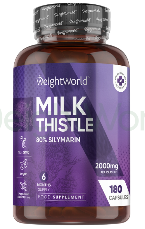 Milk Thistle Capsules 2000mg 180 Capsules | For Liver, Inner Defences & Well-being