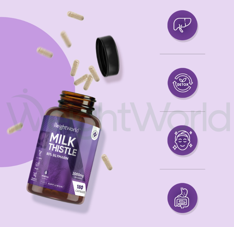 Milk Thistle Capsules 2000mg 180 Capsules | For Liver, Inner Defences & Well-being