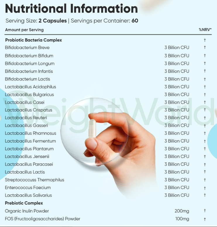Pro Bio Cultures Complex Capsules 60 Billion CFUs 120 Capsules | Probiotic & Prebiotic Blend