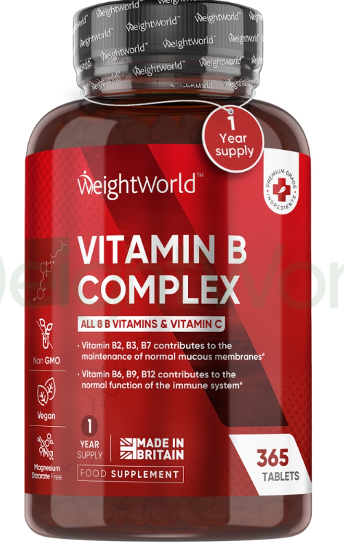 Vitamin B Complex Tablets 365 Tablets | Blend of 8 B Vitamins & Vitamin C