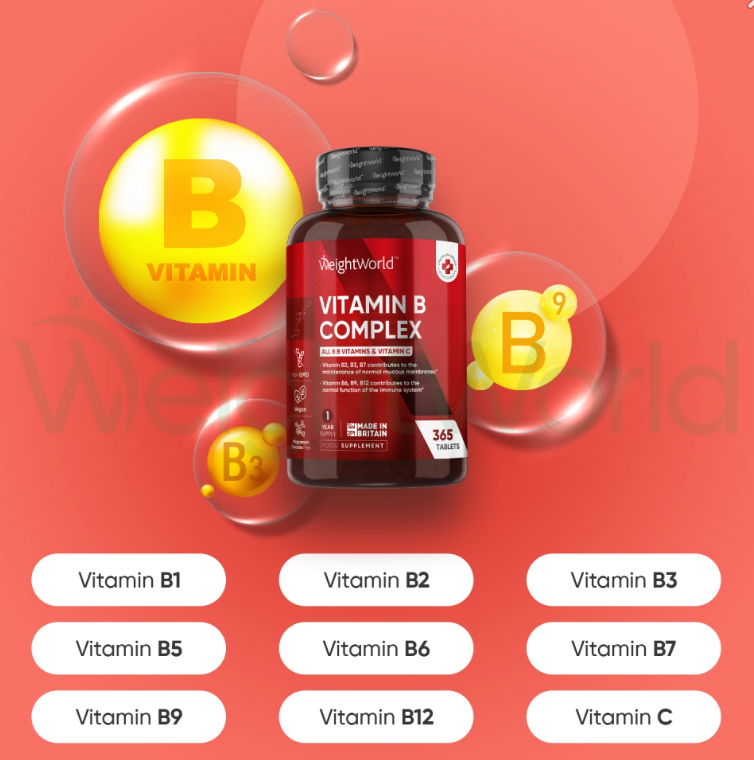 Vitamin B Complex Tablets 365 Tablets | Blend of 8 B Vitamins & Vitamin C
