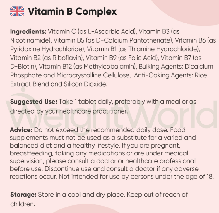 Vitamin B Complex Tablets 365 Tablets | Blend of 8 B Vitamins & Vitamin C