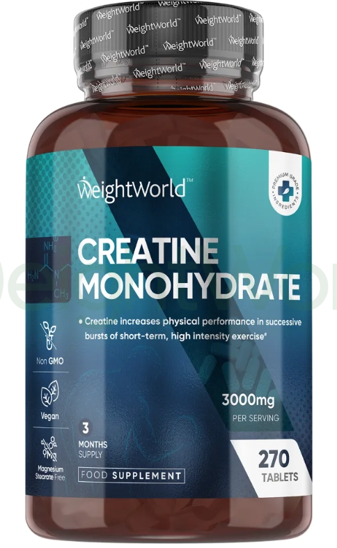 Creatine Monohydrate Tablets 3000mg 270 Tablets | For Strength, Muscles & Recovery
