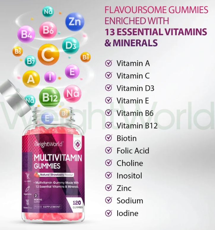 Adult Multivitamin Gummies 120 Gummies | For Optimal Overall Well-being