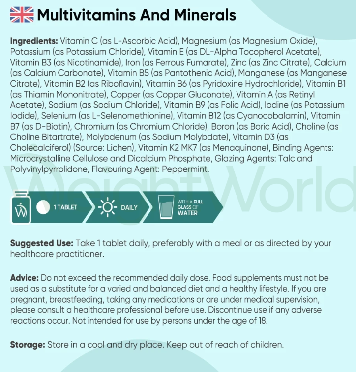 Multivitamins and Minerals Tablets 400 Tablets | For Overall Well-being