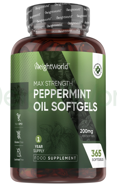 Peppermint Oil Softgels 200mg 365 Softgels | For Managing Bad Breath Naturally