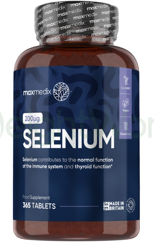 Selenium Tablets 200µg 365 Tablets | For Immunity, Thyroid, Hair & Nails