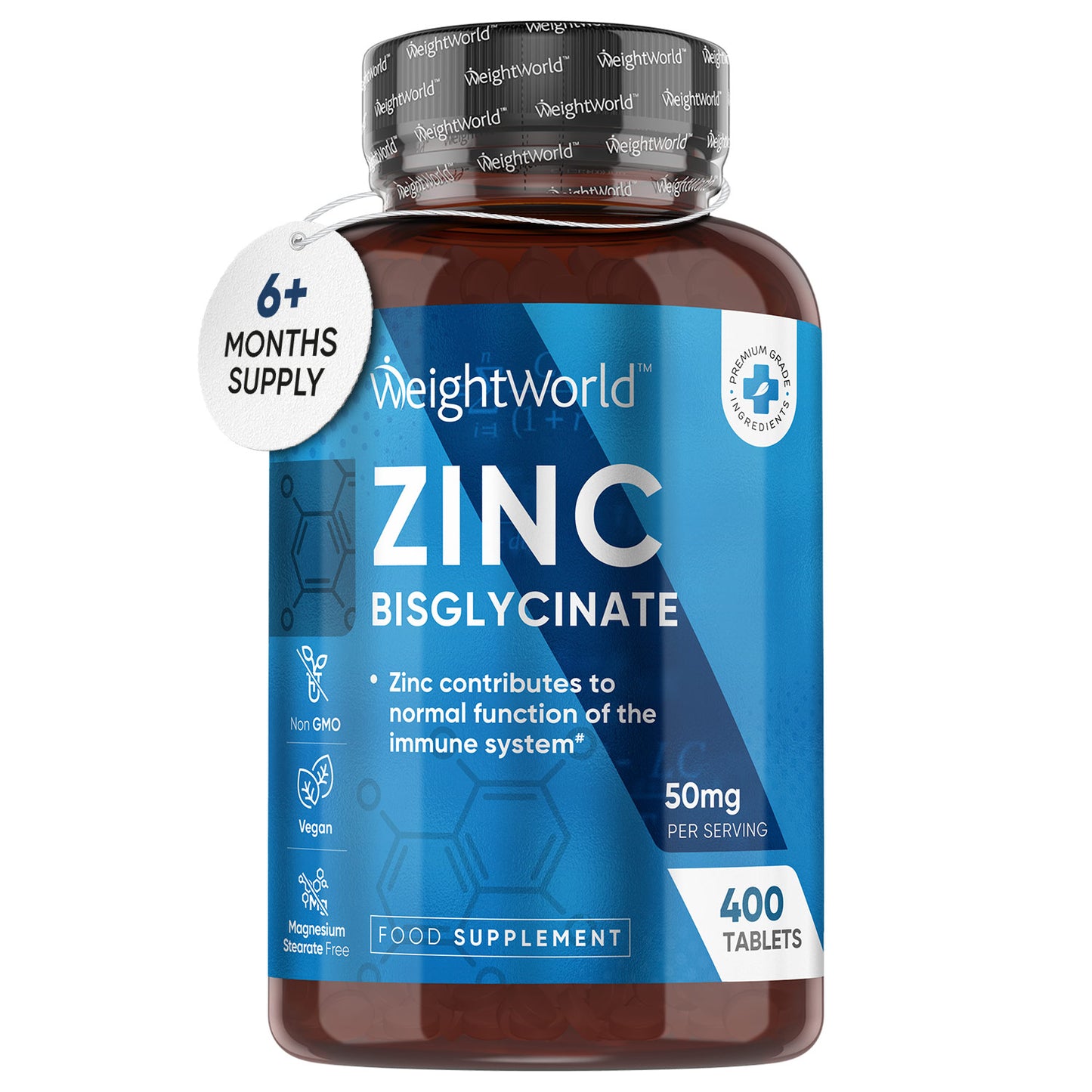 Zinc Bisglycinate 50mg 400 Tablets