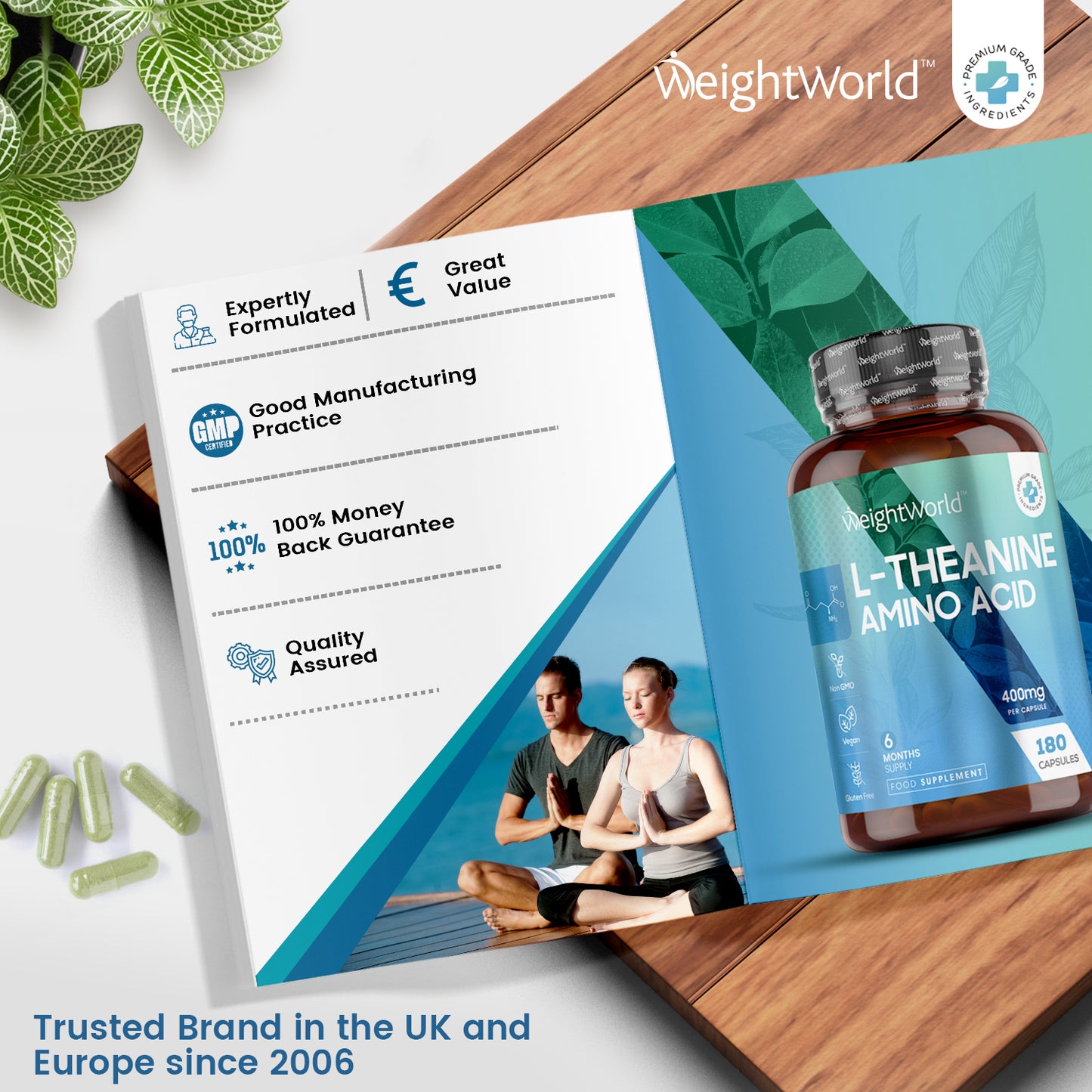 L-Theanine with Lemon Balm 500mg 180 Capsules