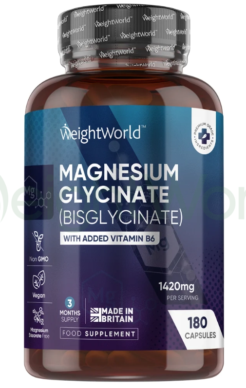 Magnesium Bisglycinate Capsules 1420mg 180 Capsules | High-Absorbing Electrolyte Supplement