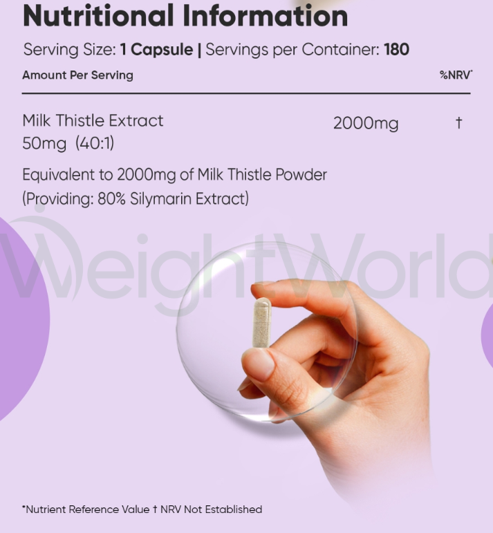Milk Thistle Capsules 2000mg 180 Capsules | For Liver, Inner Defences & Well-being