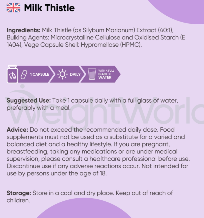 Milk Thistle Capsules 2000mg 180 Capsules | For Liver, Inner Defences & Well-being