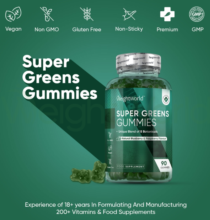 Super Greens Gummies 90 Gummies | For Overall Well-Being