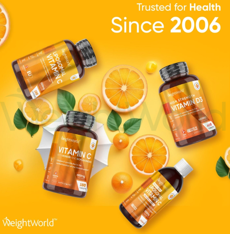 Vitamin C with Rosehip And Bioflavonoids 1000 mg 180 Tablets| For Natural Defences